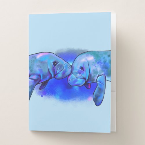 Manatees in Colors with Love Pocket Folder