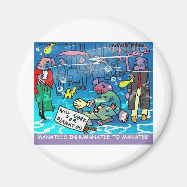Manatees Inhumanatee Funny Tees Mugs Cards Etc Magnet (Front)