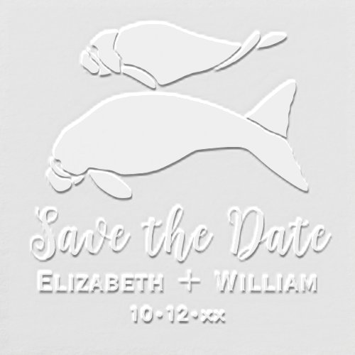 Manatees Silhouette Wedding Save the Date Embosser