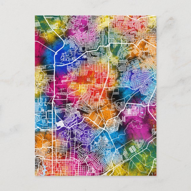 Manaus Brazil City Map Postcard (Front)