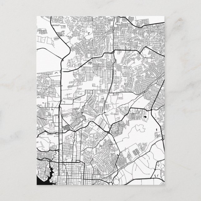 Manaus Brazil Map Postcard (Front)