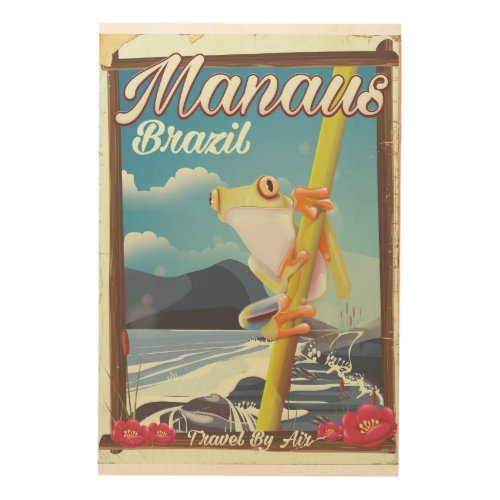Manaus Brazil vintage travel poster