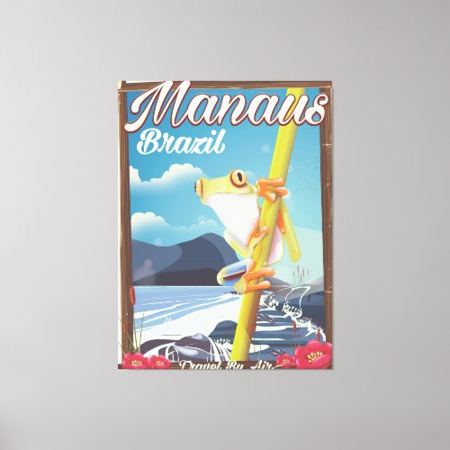 Manaus Brazil vintage travel poster Canvas Print