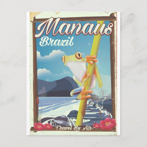 Manaus Brazil vintage travel poster Postcard