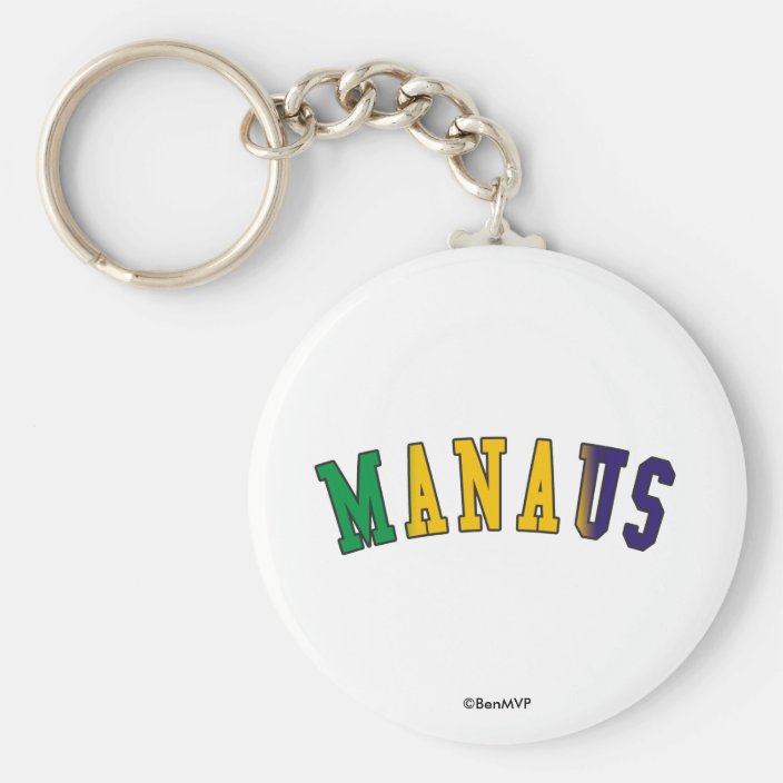 Manaus in Brazil National Flag Colors Key Chain