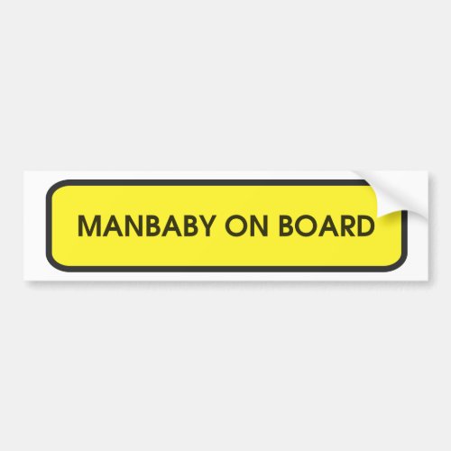 Manbaby On Board Bumper Sticker