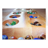 Mancala Board with Game Pieces (Front Horizontal)