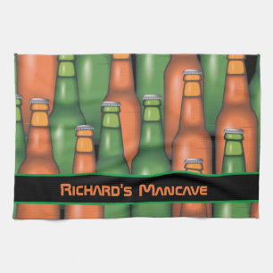 Mancave Beer Custom Personalized Bar Kitchen Towel