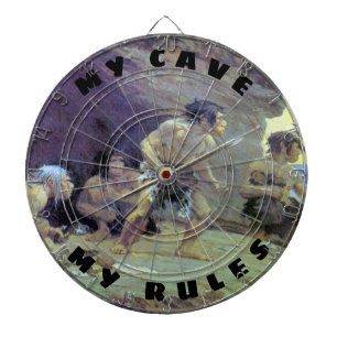 Mancave My Cave My Rules Funny Dart Board