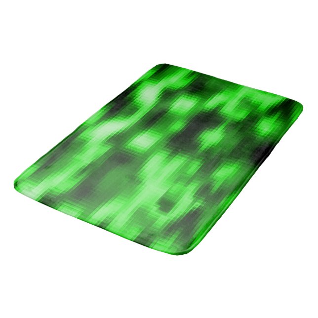 Manchado verde e preto estilo pastilhas de vidro bath mat (Angled)