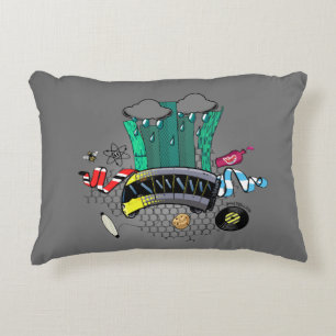Manchester and Greater Manchester with bee & tram Accent Pillow