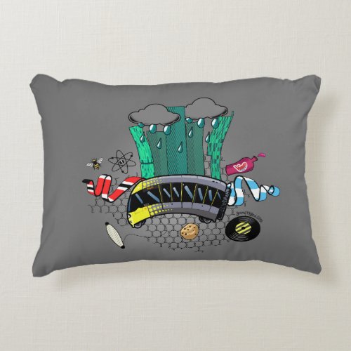 Manchester and Greater Manchester with bee  tram Accent Pillow