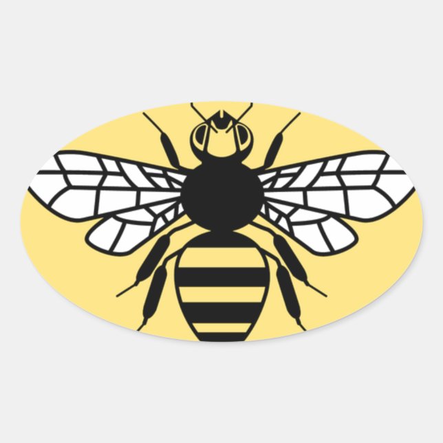 Manchester Bee Oval Sticker (Front)