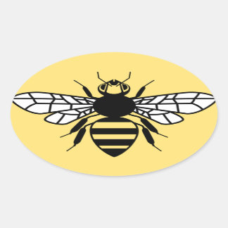 Manchester Bee Oval Sticker