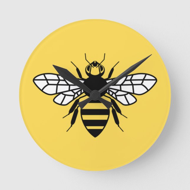 Manchester Bee Round Clock (Front)