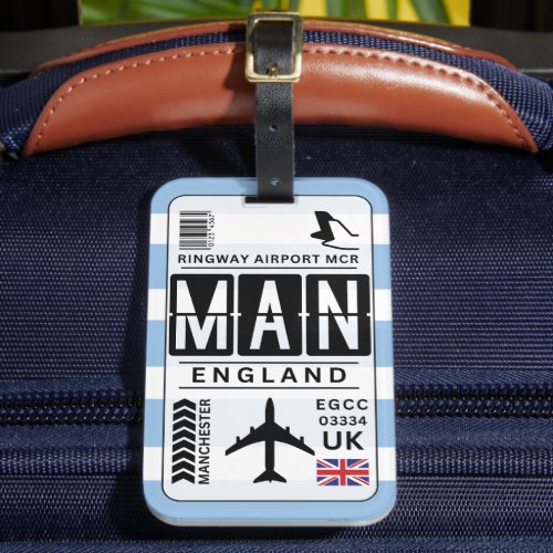 Manchester Blue Luggage Tag