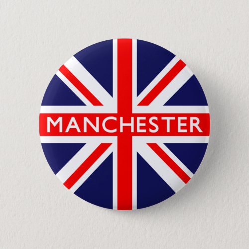 Manchester  British Flag Pinback Button