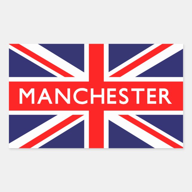 Manchester : British Flag Rectangular Sticker (Front)