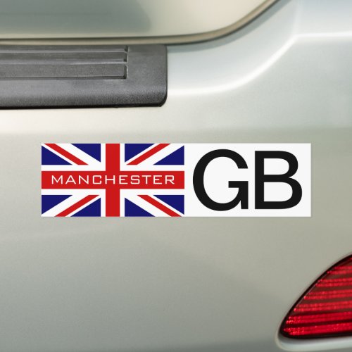 Manchester British Union jack flag bumper sticker