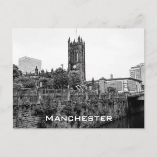 Manchester City Center and Cathedral Postcard