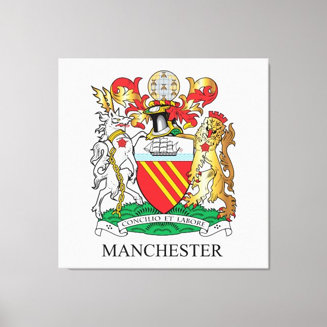 Manchester coat of arms canvas print (Front)