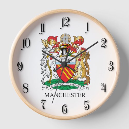 Manchester coat of arms clock
