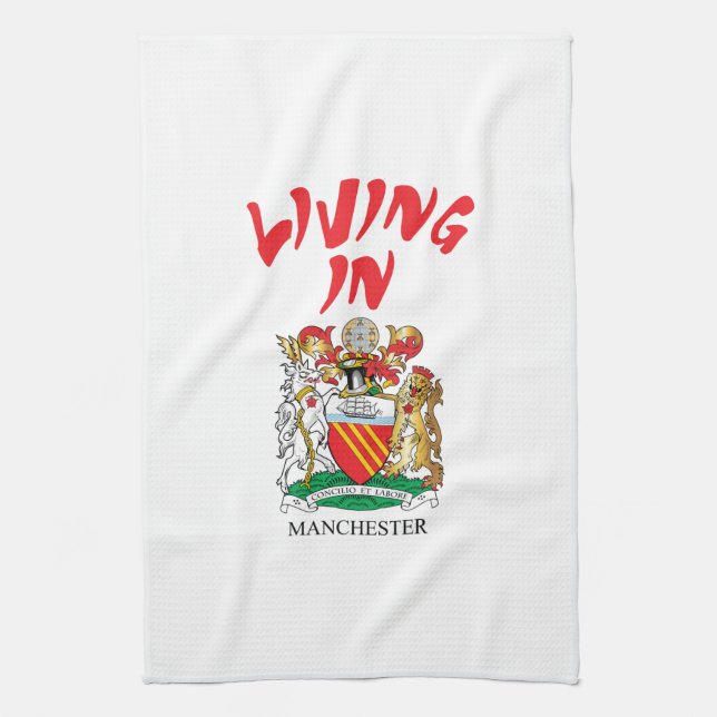 Manchester coat of arms kitchen towel (Vertical)