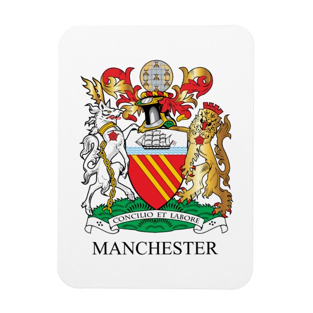 Manchester coat of arms magnet (Vertical)