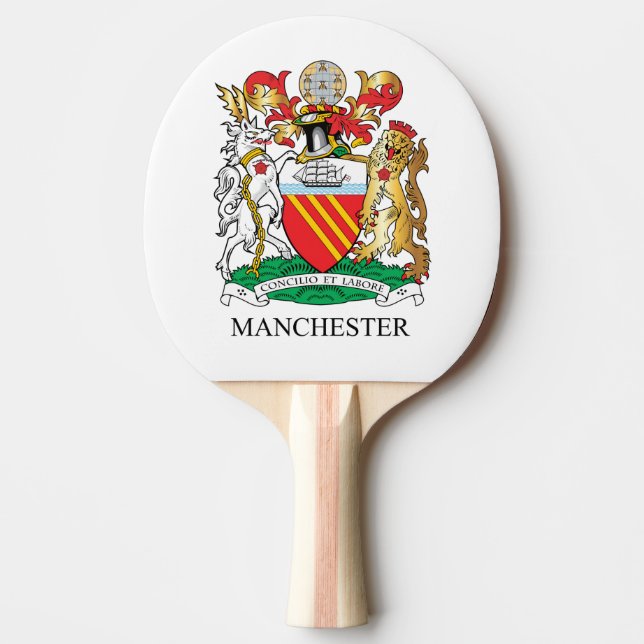 Manchester coat of arms Ping-Pong paddle (Front)