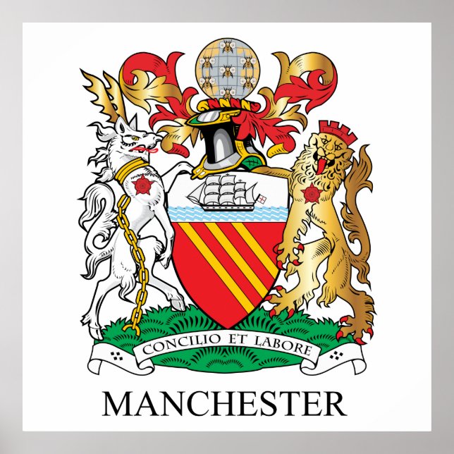 Manchester coat of arms poster (Front)