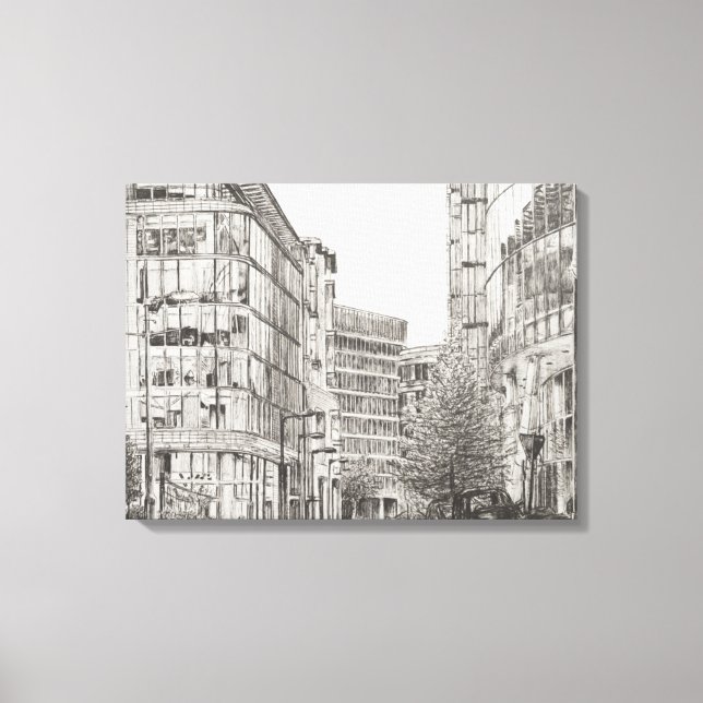 Manchester Deansgate view from cafe.2010 Canvas Print (Front)