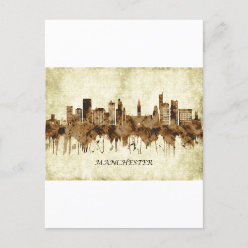 Manchester England Cityscape Holiday Postcard