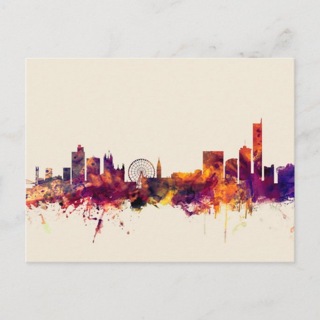 Manchester England Skyline Postcard (Front)