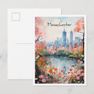 Manchester England Travel Aesthetic Postcard