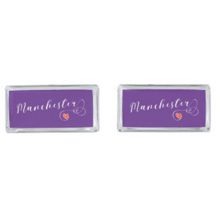 Manchester Flag In Heart, Mancunian Cufflinks