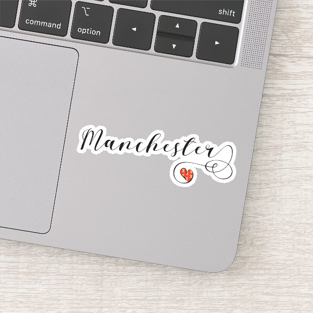 Manchester Heart Flag Sticker (Detail)