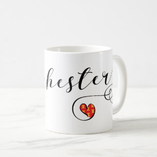 Manchester Heart Mug, England Coffee Mug