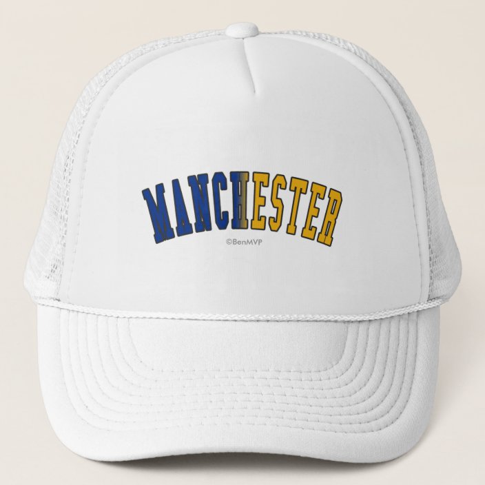 Manchester in New Hampshire State Flag Colors Mesh Hat