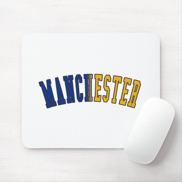 Manchester in New Hampshire State Flag Colors Mousepad