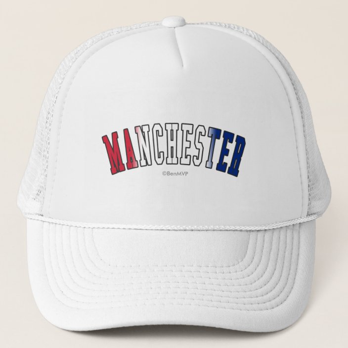 Manchester in United Kingdom National Flag Colors Mesh Hat