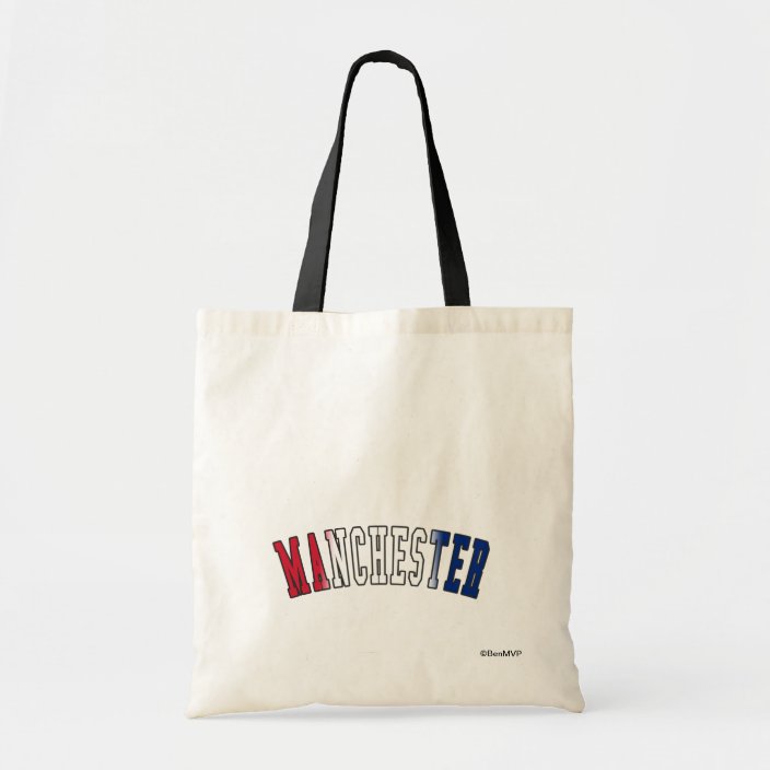 Manchester in United Kingdom National Flag Colors Tote Bag