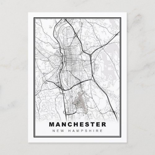 Manchester Map Postcard