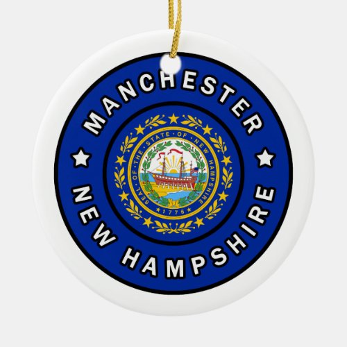 Manchester New Hampshire Ceramic Ornament