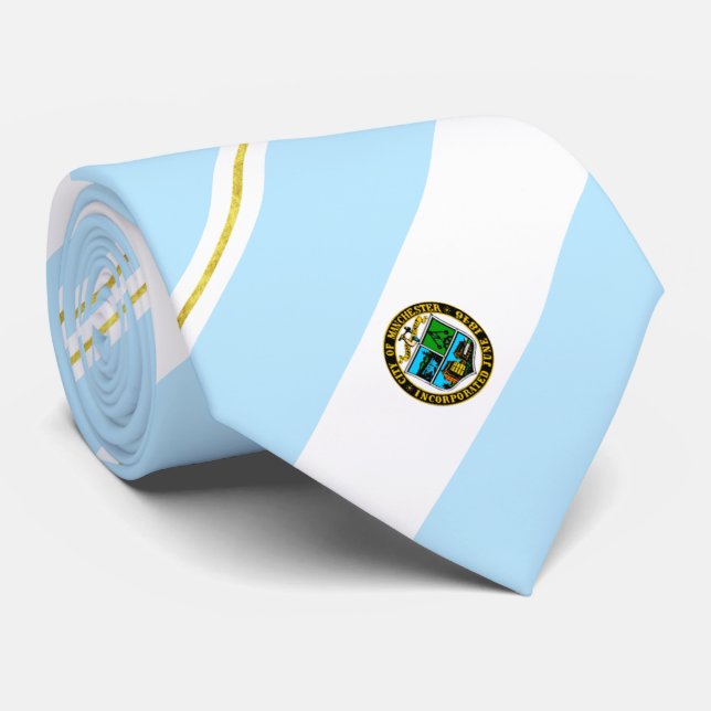 Manchester (New Hampshire) city flag Neck Tie (Rolled)