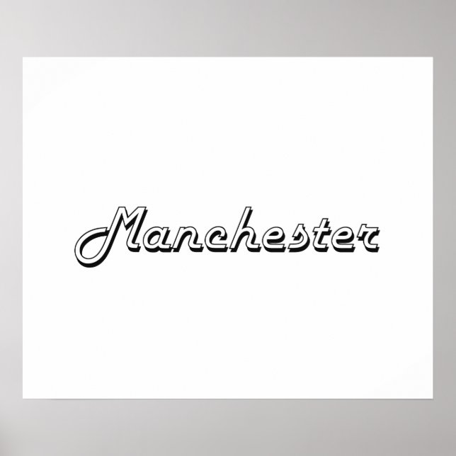 Manchester New Hampshire Classic Retro Design Poster (Front)