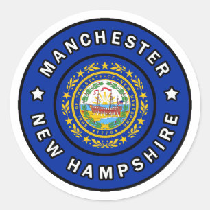 Manchester New Hampshire Classic Round Sticker