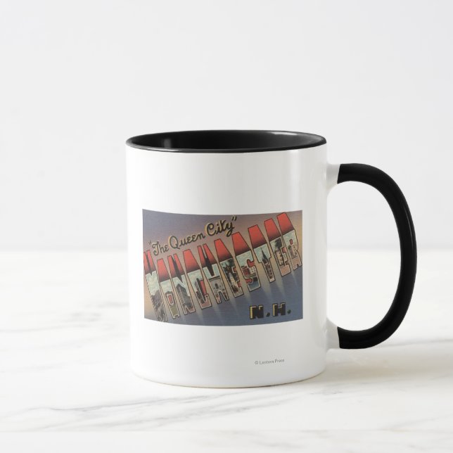 Manchester, New Hampshire - Large Letter Scenes Mug (Right)