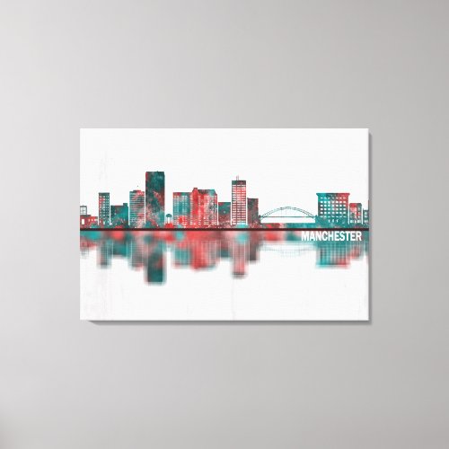 Manchester New Hampshire Skyline Canvas Print