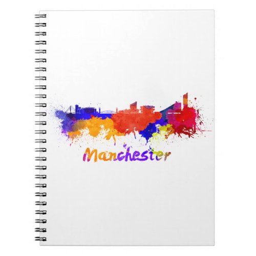 Manchester skyline in watercolor notebook