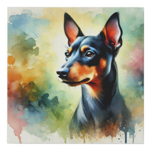 Manchester Terrier 220924AREF108 - Watercolor Faux Canvas Print